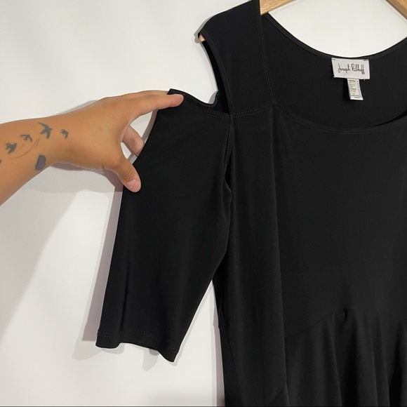 Joseph Ribkoff Black Cold Shoulder Midi Dress 14 - Picture 6 of 13